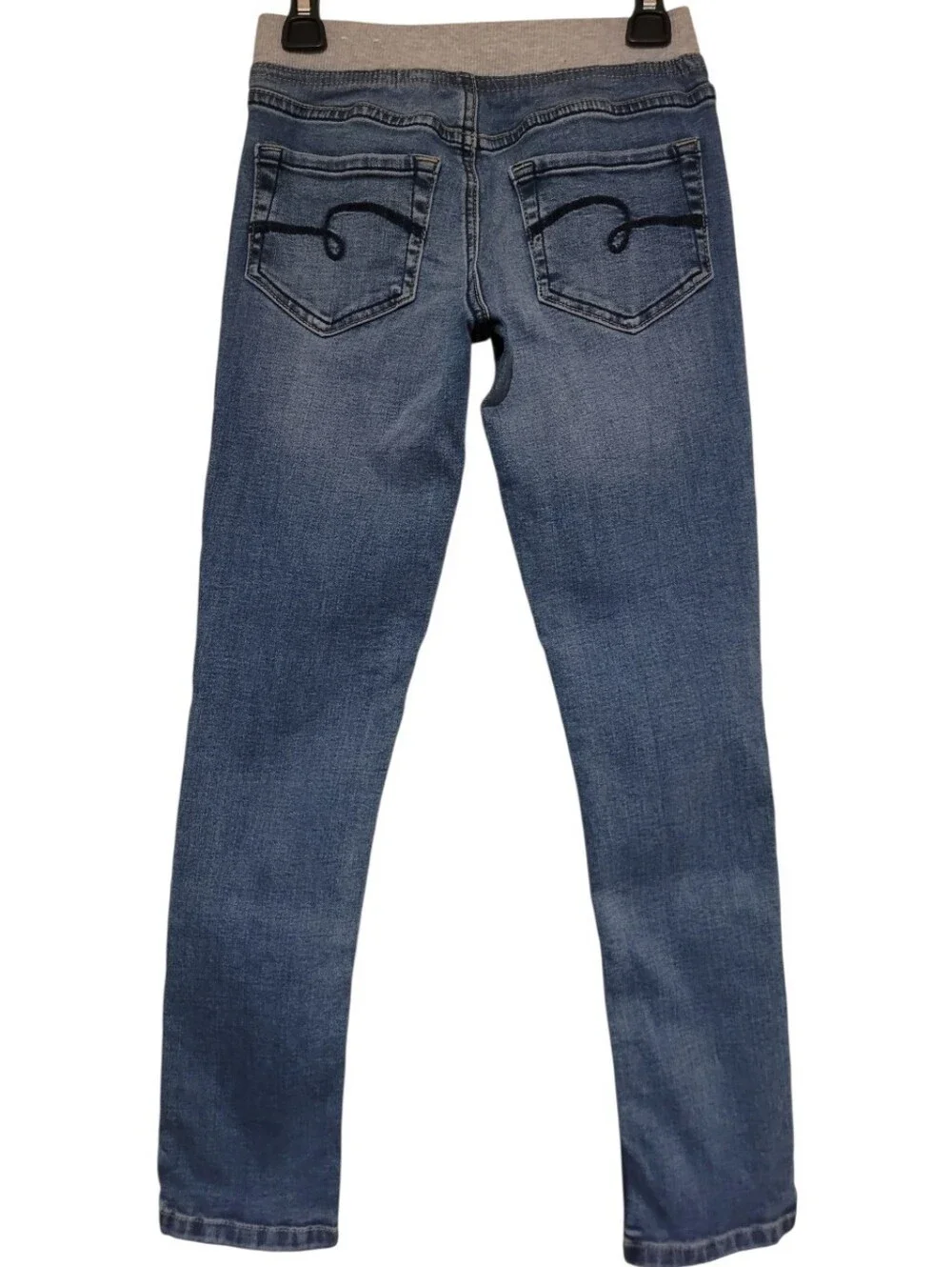 Justice Knit Waistband Super Skinny Mid Rise Jeans Girls Size 8 (Measures 22x24)